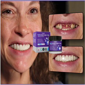 Poudre minérale de blanchiment des dents, soins complets et profonds dentaire.